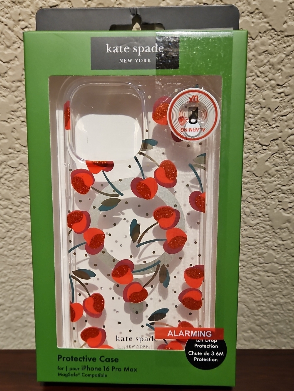 Kate Spade Cherry Sparkle iPhone 16 Pro Max Protective Magsafe Case